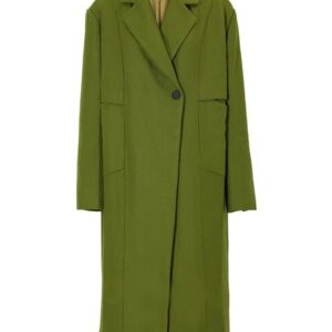 Parka cappotto di lana lungo spesso di grandi dimensioni tascabile verde nuova moda donna a maniche lunghe marea autunno inverno