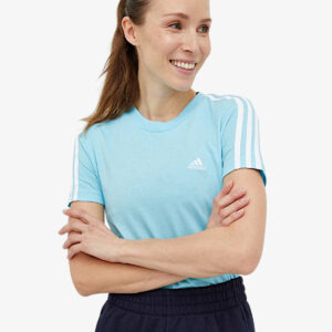Adidas Performance T-shirt Maniche Corte Loungewear Essentials Slim 3-stripes Azzurro B/bche Woman46515986858311